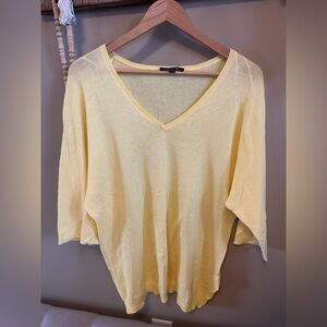 CHARLIE B Soft Yellow V-Neck Tee